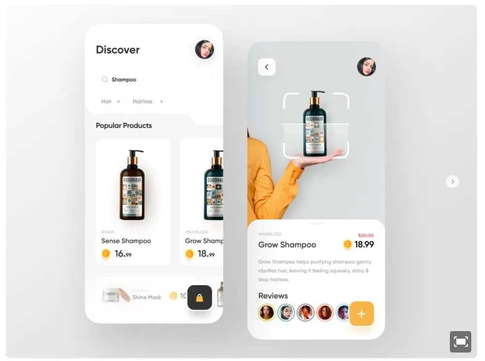 modern ui design UI Design Ideas grow shampoo