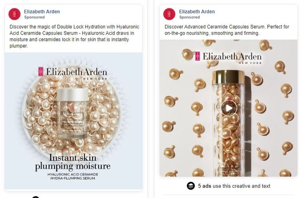 Elizabeth Arden Facebook ad design