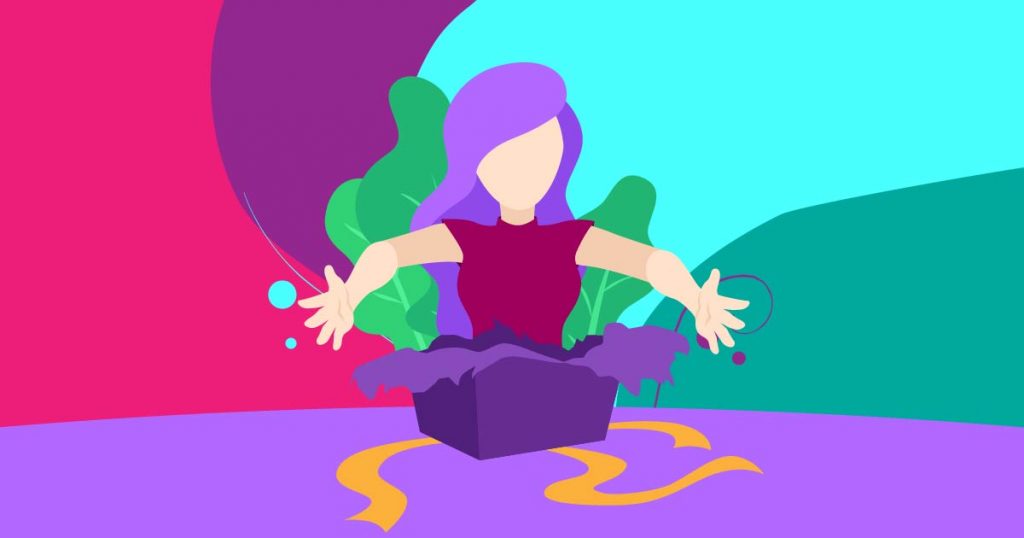 image of woman opening a box