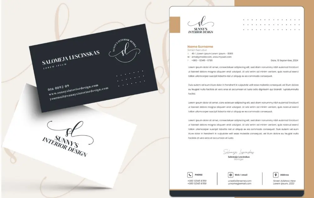 brand identity business card and stationery