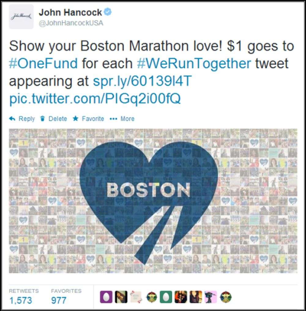 boston marathon promotional activities twitter john hancock