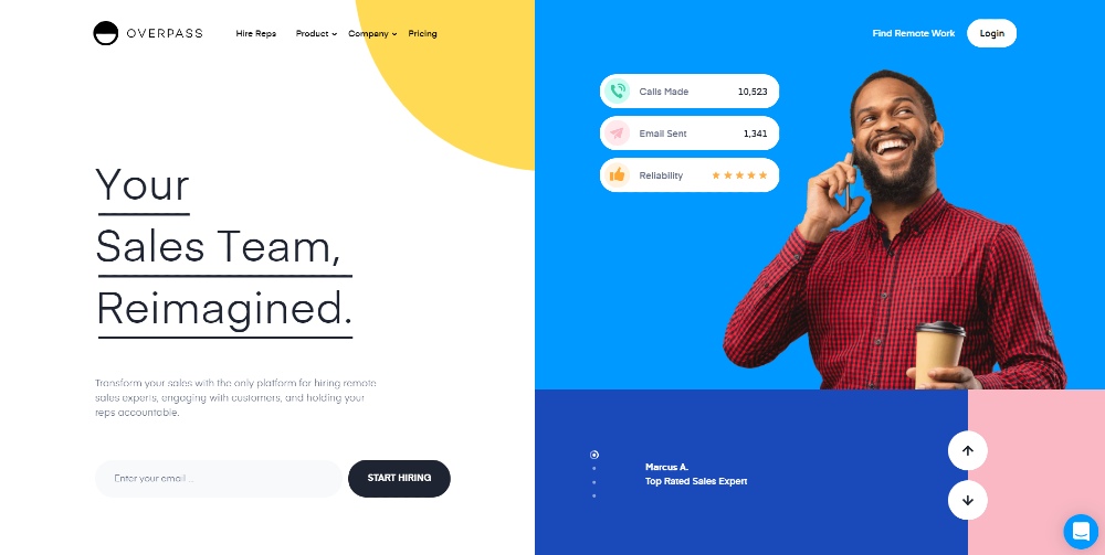 Homepage design example