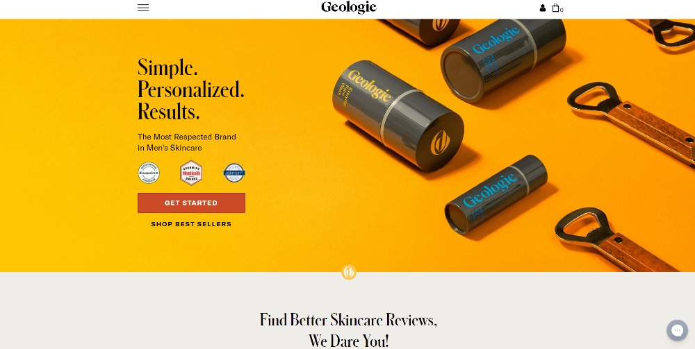 Homepage design example