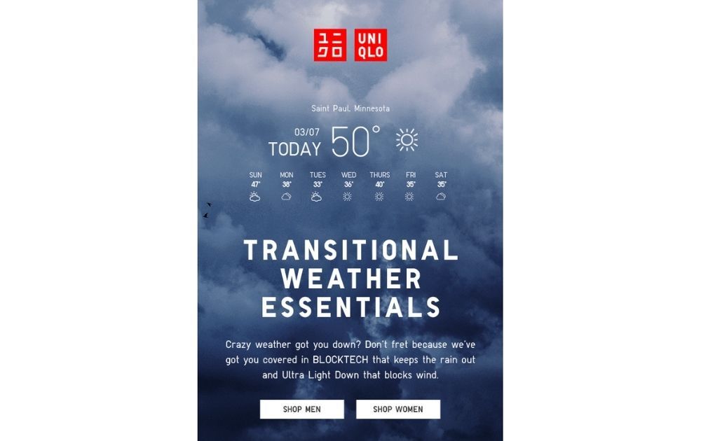 email marketing design example