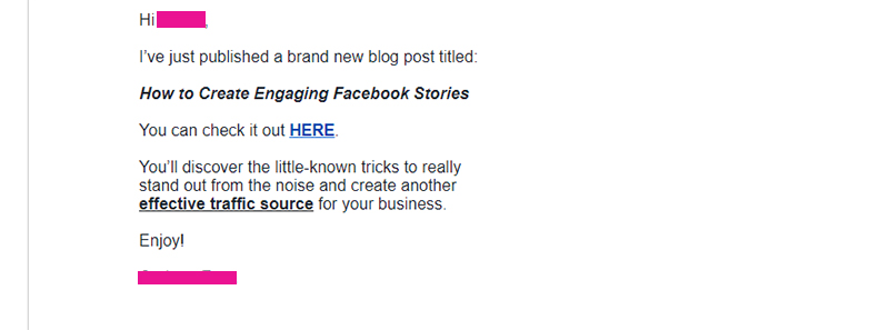 email layout example