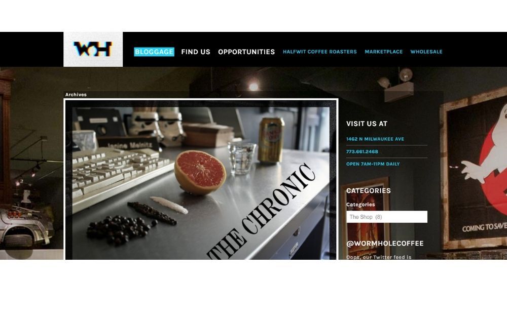 coffee shop website example