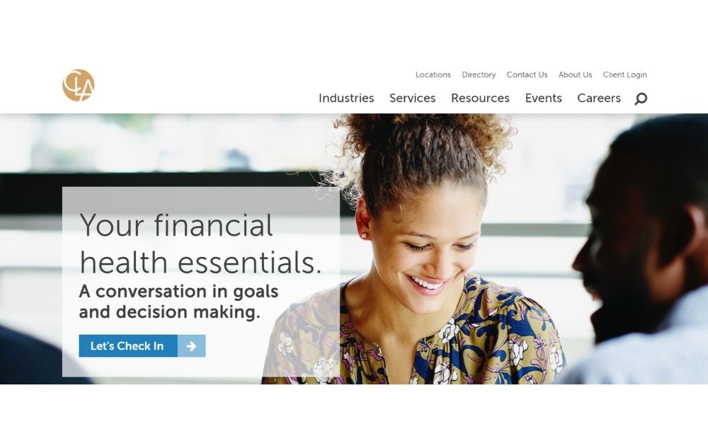accounting website design idea, CliffLarsonAllen LLP financial services website design