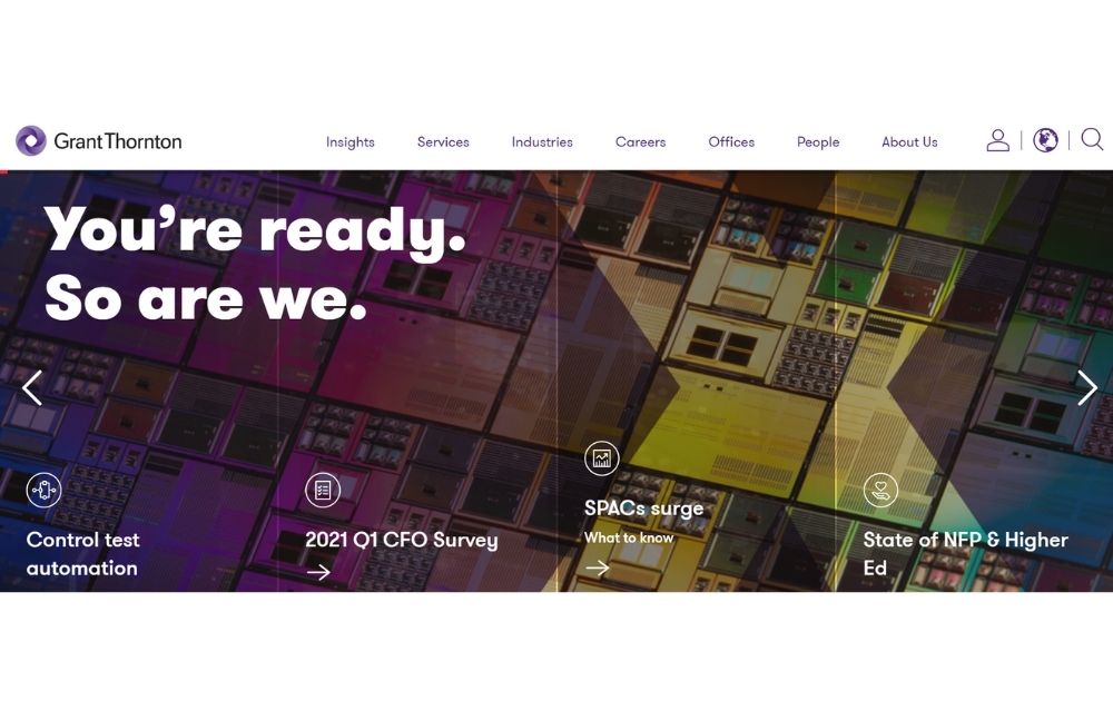 accounting website design idea, Grant Thornton financial services website design
