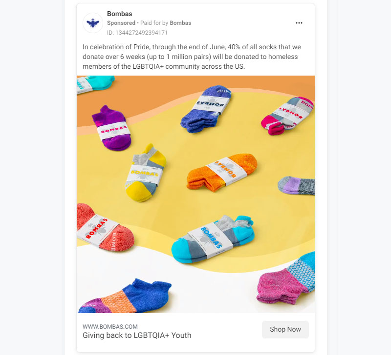 Facebook ad design example