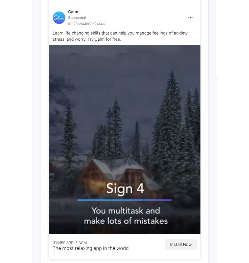 effective Facebook Ad example