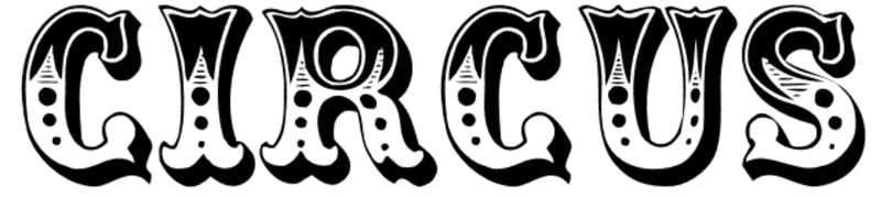 circus font that fades into white