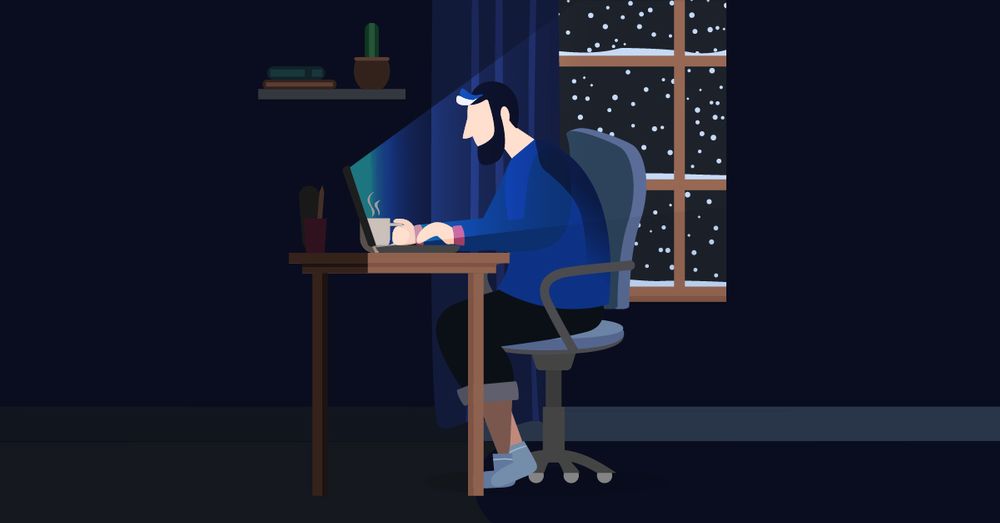 illustration of designer sitting