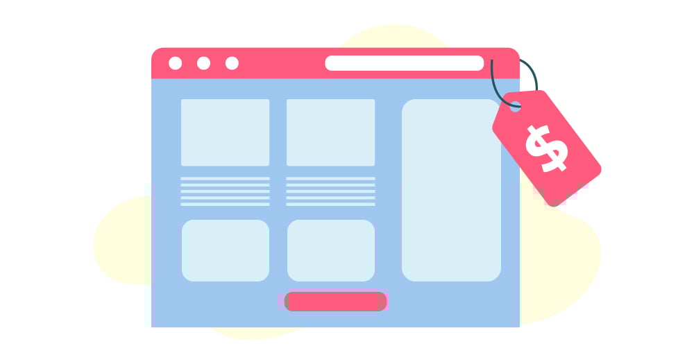 illustration of price tag and screen