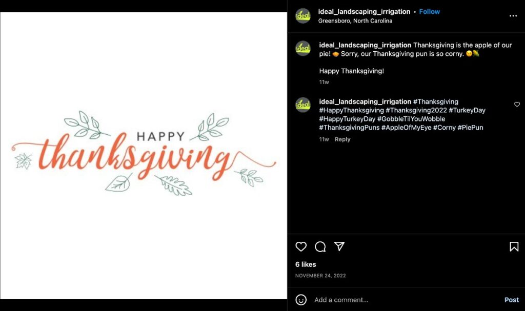 Thanksgiving promotion IG