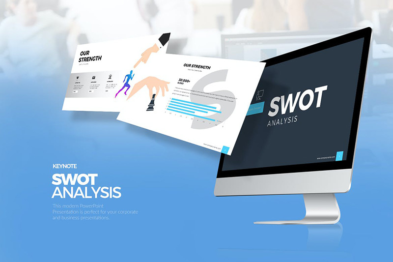 Envato SWOT analysis PPT design