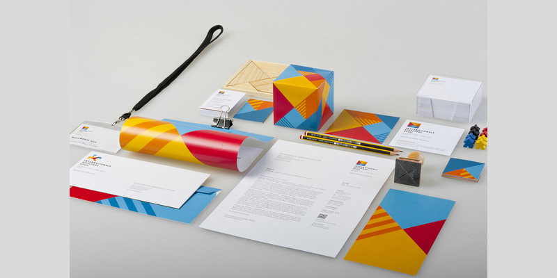 colorful geometric shape branding package example