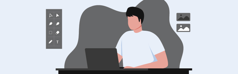 person typing illustration