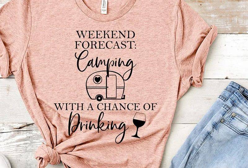 camping drinking tee design for campers