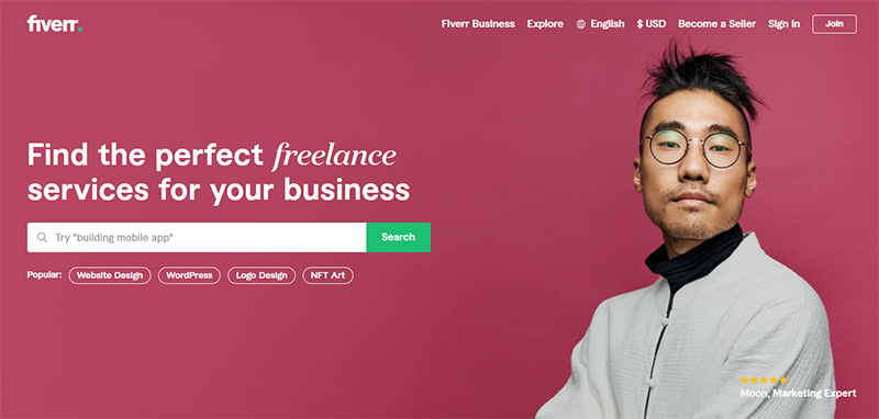 fiverr homepage