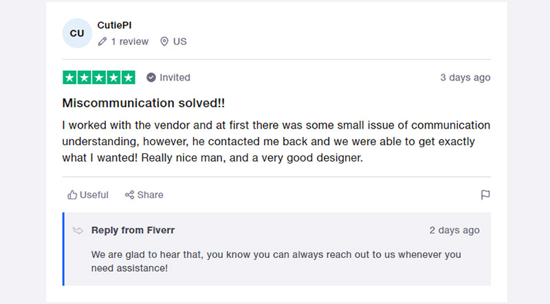 Fiverr social proof