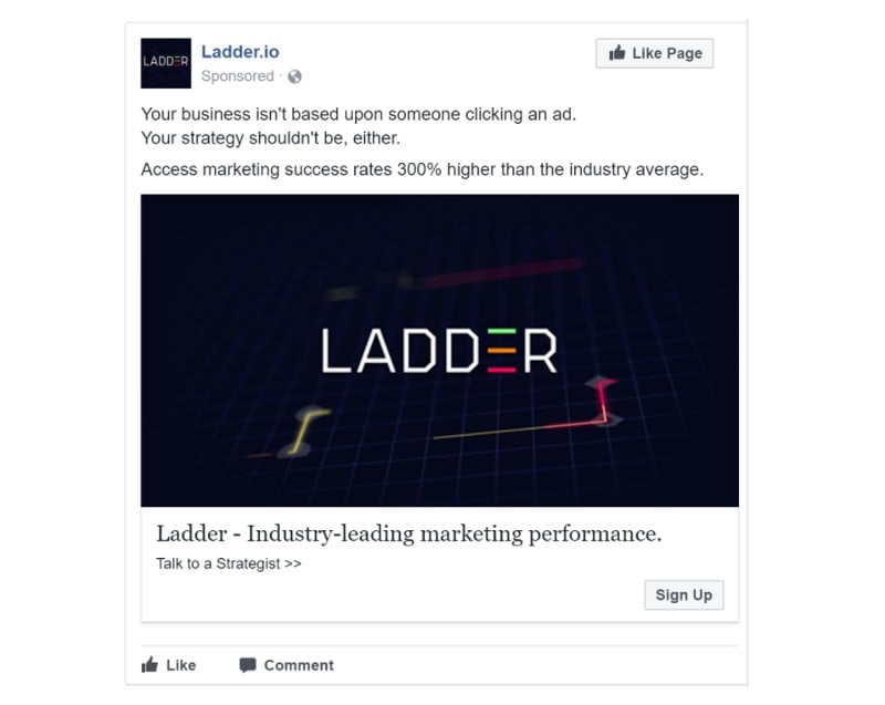 Facebook ad strategy example