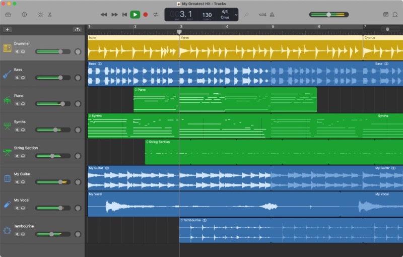 GarageBand Apple DAWs