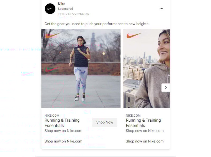 Facebook ad design example