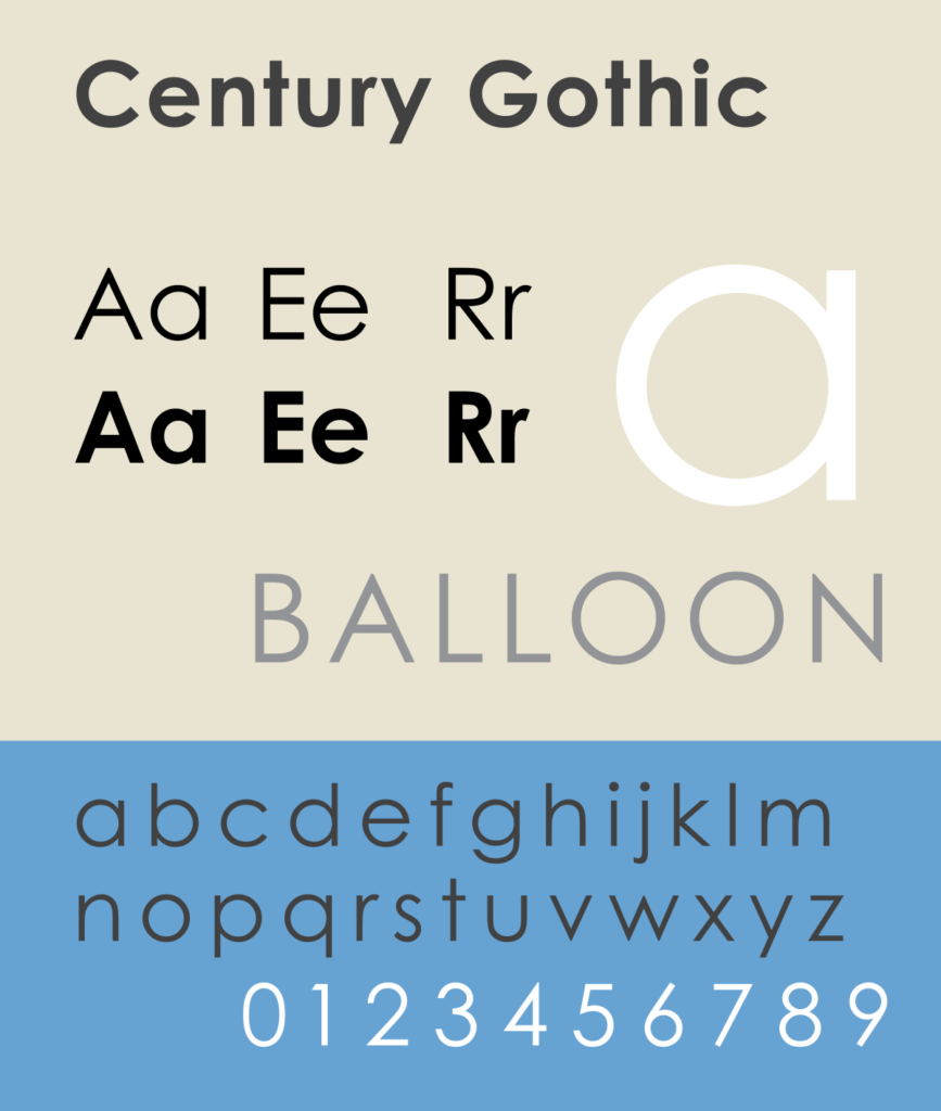 Century Gothic specimen