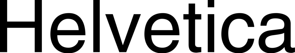 Helvetica spelled out in Helvetica typeface.