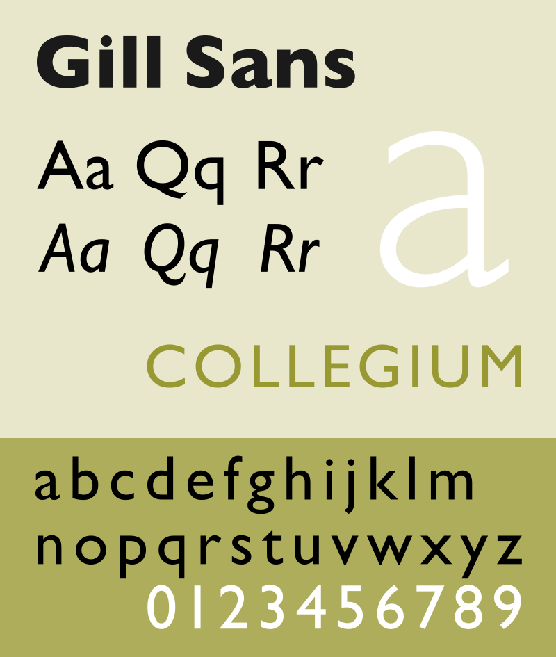 Gill Sans specimen