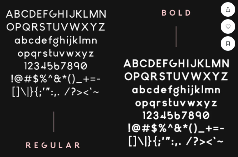 Alphabet in Ephemera trendy typeface