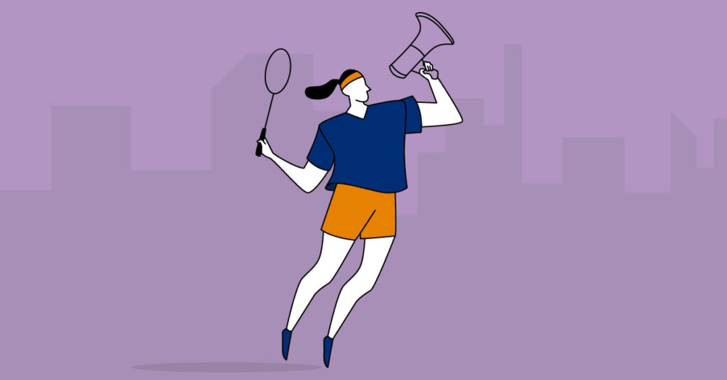 illustration of badminton player