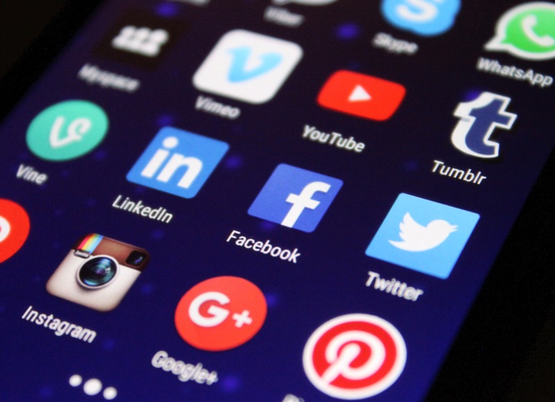 Social media app icons stock image