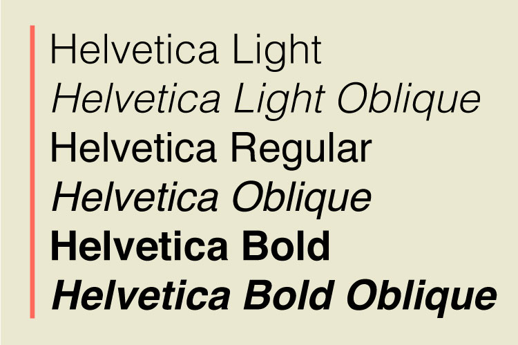 Helvetica typeface family