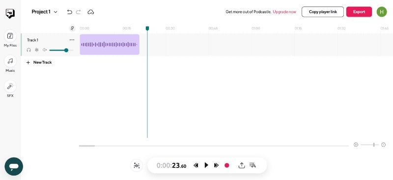 Podcast editor file imported