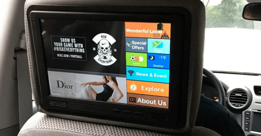 taxi interior tablet

taxi ads