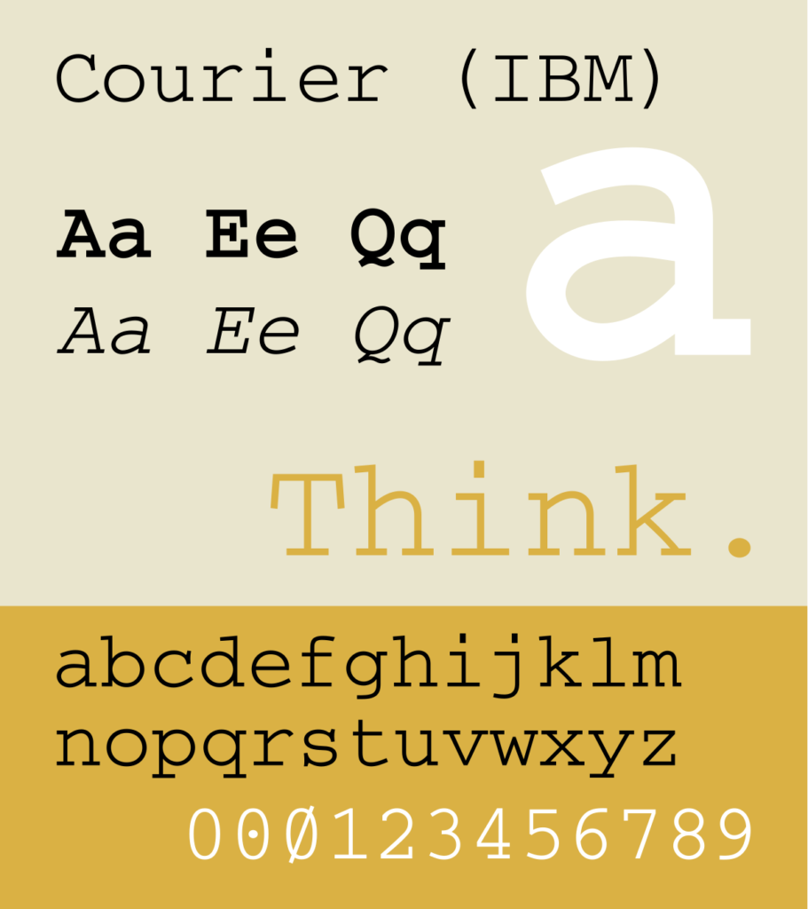 Courier typeface examples