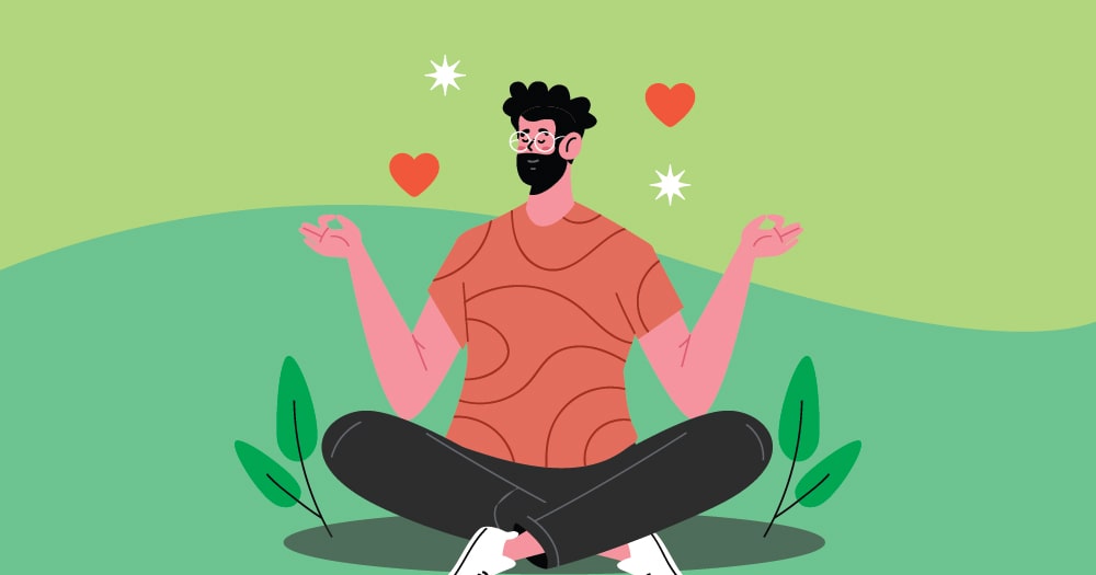 practicing meditation mindfulness illustration