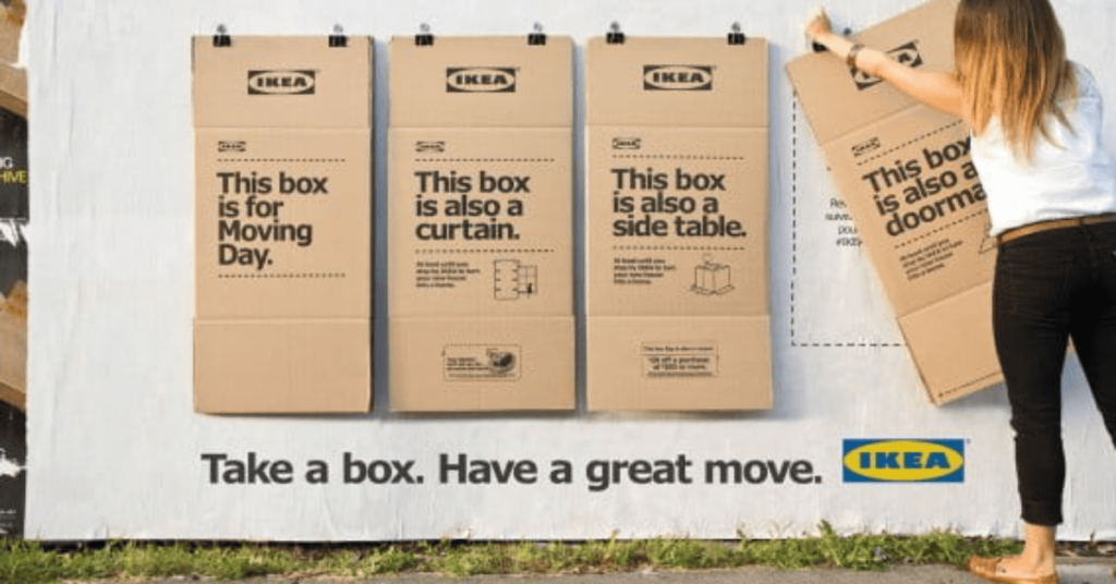 ikea ad for cardboard boxes