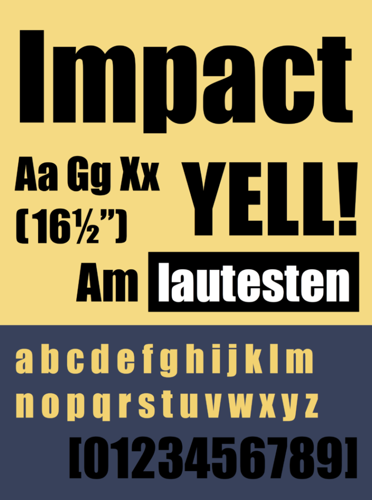 Impact typeface bad fonts