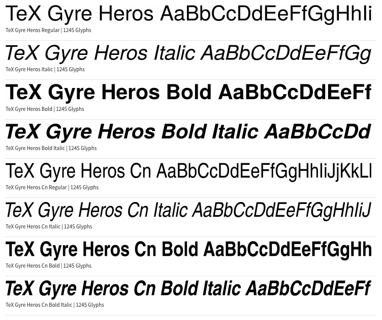 TeX Gyre Heros, alternative to helvetica