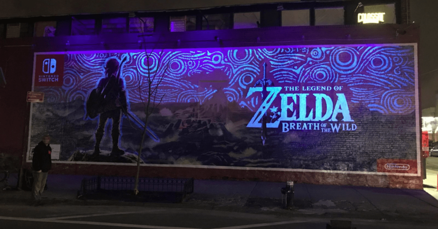 glow in the dark Zelda billboard ad