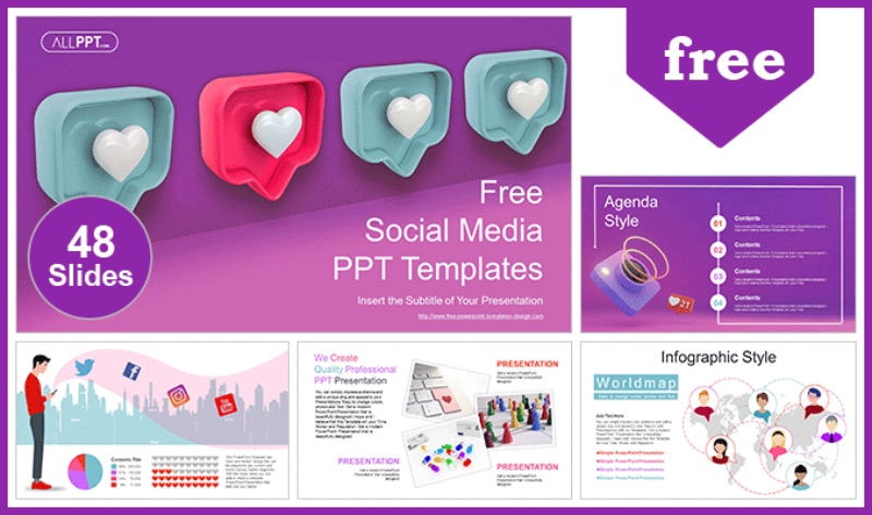 Social media PowerPoint design templates
