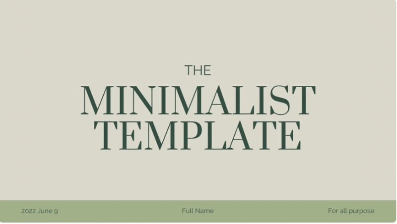 Green minimalist template