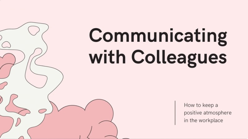 Pink workplace communication presentation template