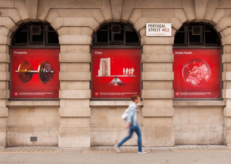 Exterior graphics at the London School of Economics designed by Alphabetical