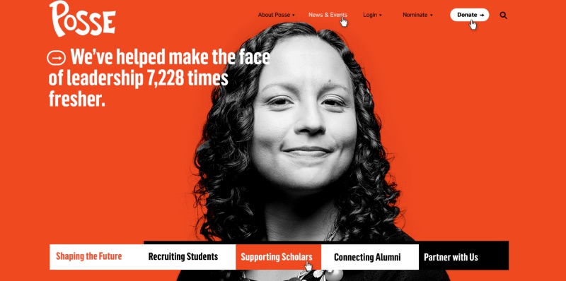 Website design for the Posse Foundation by Happy Cog graphic design firm