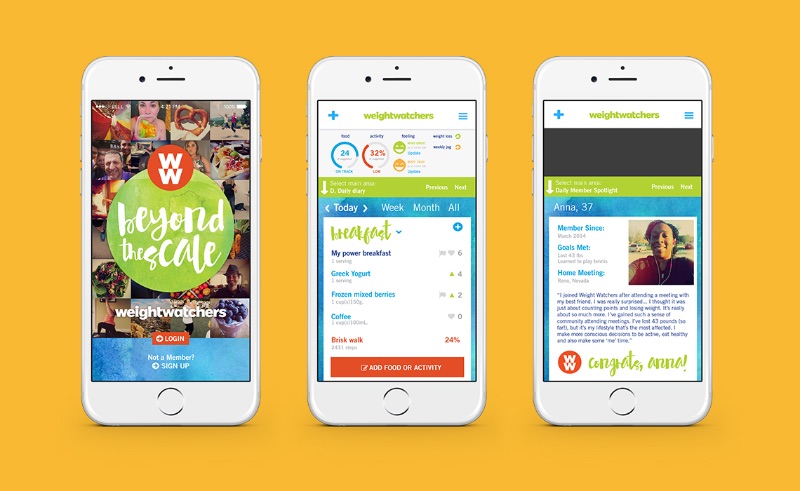 Weight Watchers Beyond the Scale mobile app branding by Starfish