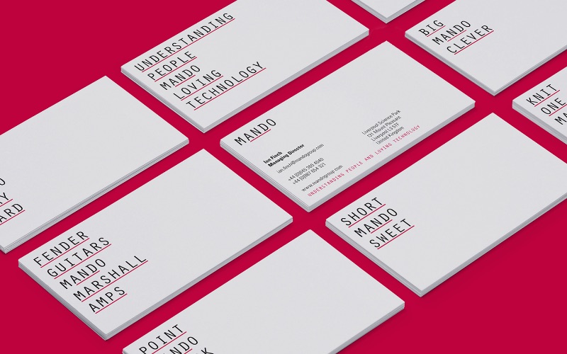 Business cards for Mando designed by The Chase