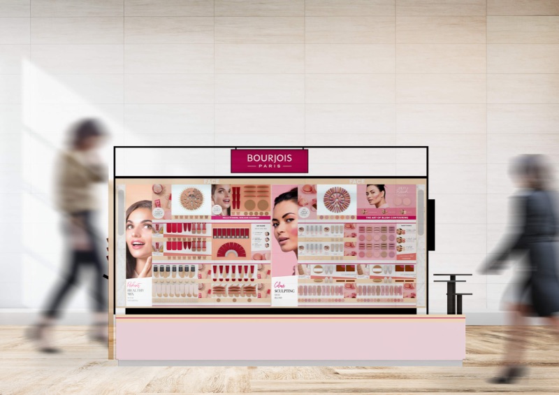TYC retail kiosk design for Bourjois Paris